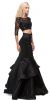 Floral Mesh Crop Top Mermaid Skirt Two Piece Prom Dress in an alternative image